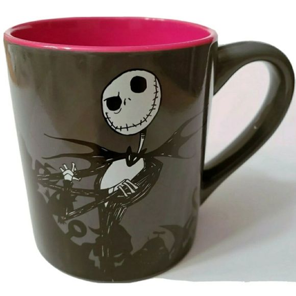 NEW Nightmare Before Christmas Coffee Mug Jack Skellington Black Red - Picture 1 of 2